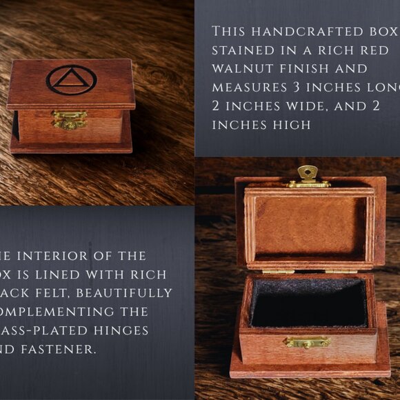 Sobriety Jewelry, Engraved Steel Alcoholics Anonymous AA Necklace Presentation - Picture 5 of 7